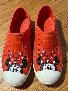 Native Kids Red Minnie Mouse Slip-On Shoes